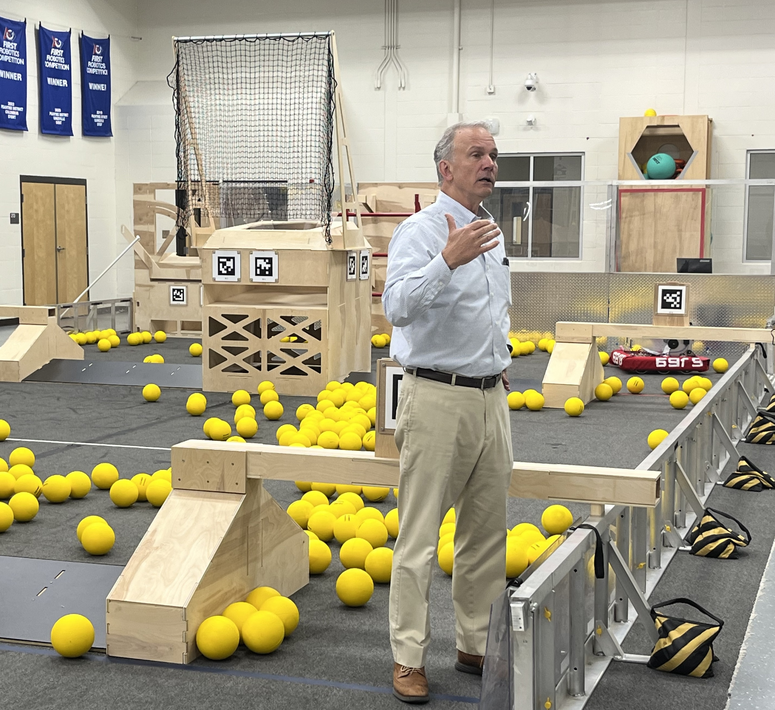 Chris Hatcher talking to WIN representative s